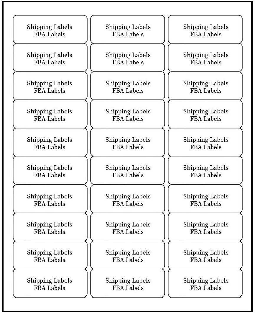 30 UP Shipping Address Labels for Inkjet Printers 1" x 2-5/8", Pack of 7500 Labels