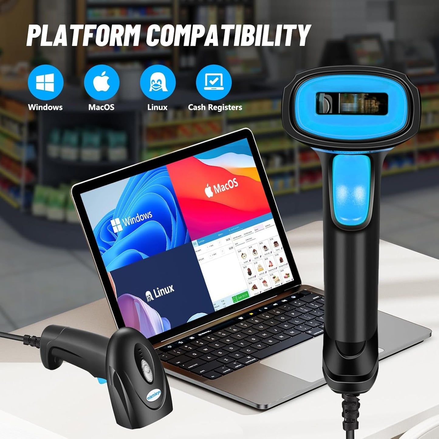 1D Barcode Scanner with Auto-Sensing Mode – Effortless, Precise Scanning for Business Efficiency