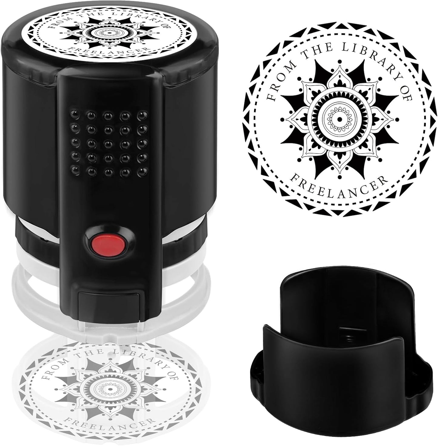 Custom Ink Stamp | Personalized Self Inking Stamp Gifts for Book Lovers, Readers, Teachers | 5 Ink Colors (Star-03)