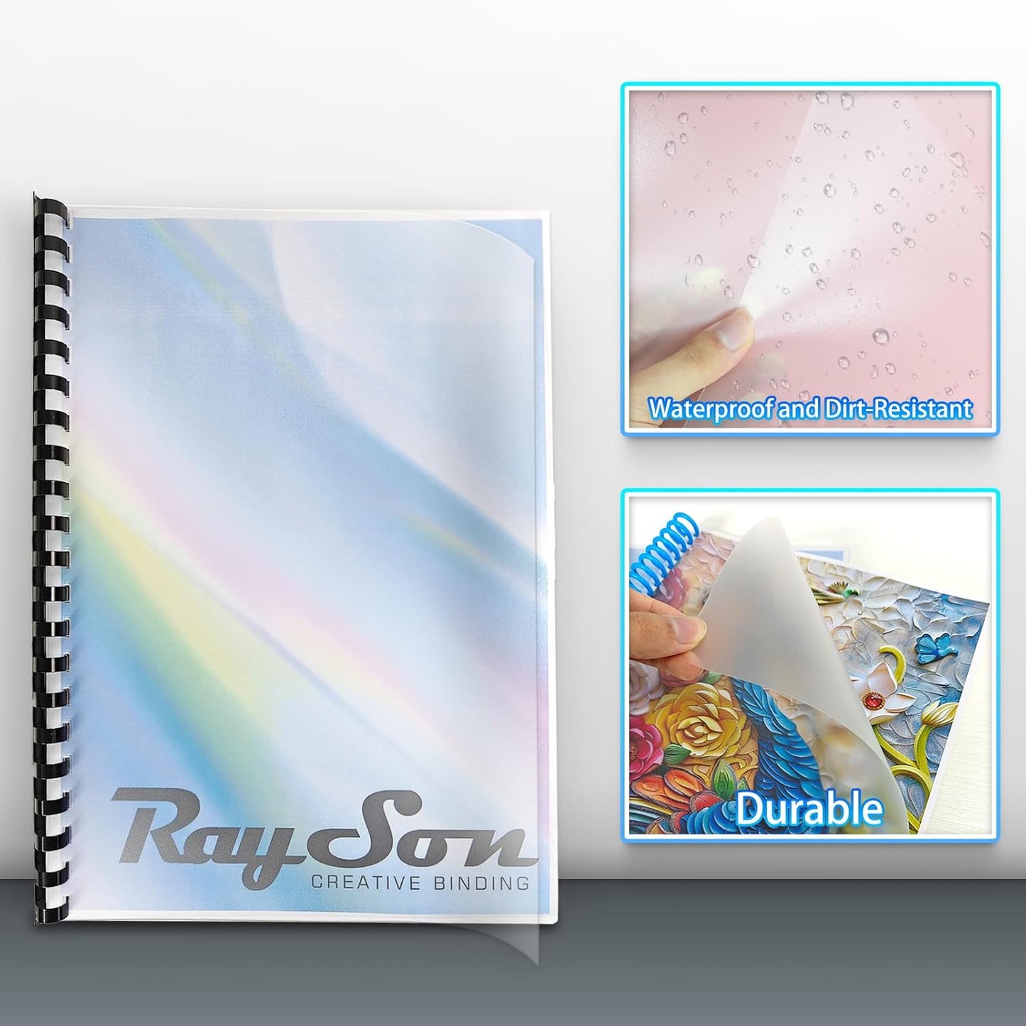 Rayson Frosted Binding Covers - 10 mil Polypropylene (PP) Matte Finish, 8.5" × 11", Durable Un-Punched Plastic Binding Covers, 50/Pack (PP2550MT)