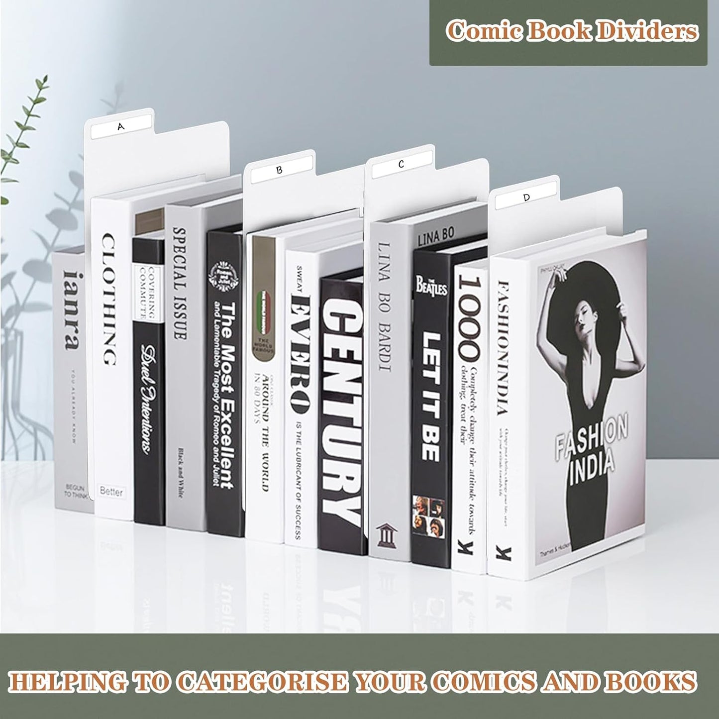 100 Pieces Comic Book Dividers with Tabs,Patient Divider Cards,Card Dividers Comic Book Boards for Storage Boxes 11.22 X 7.24 Inche