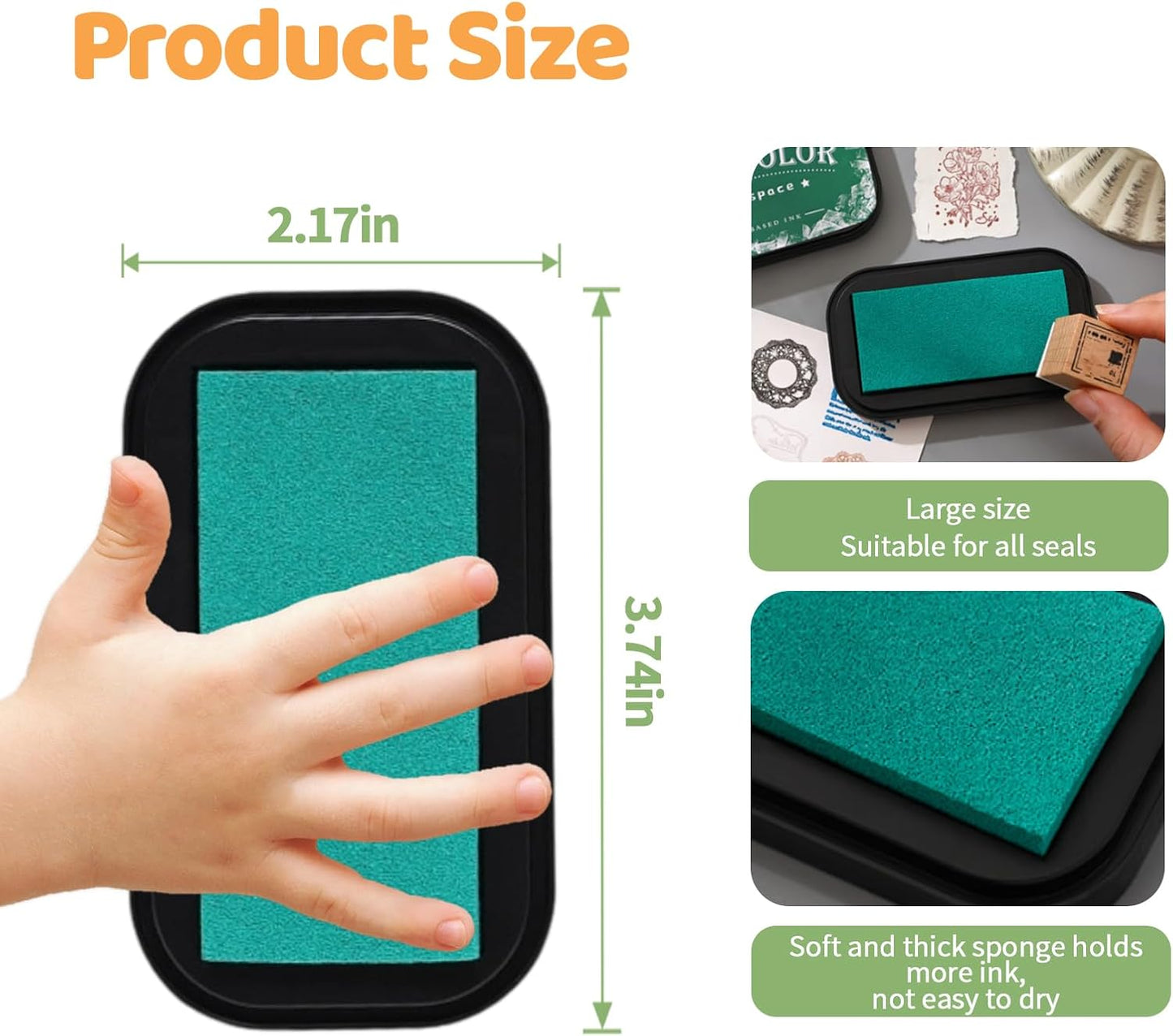 Large Finger Ink Pads for Kids Washable Craft Ink Stamp Pads,Retro12 Color DIY Clear Embossing Ink Pad for Baby Footprint Handprint,Rubber Stamps, Paper, Scrapbooking,Best Gift for Kids and Adult