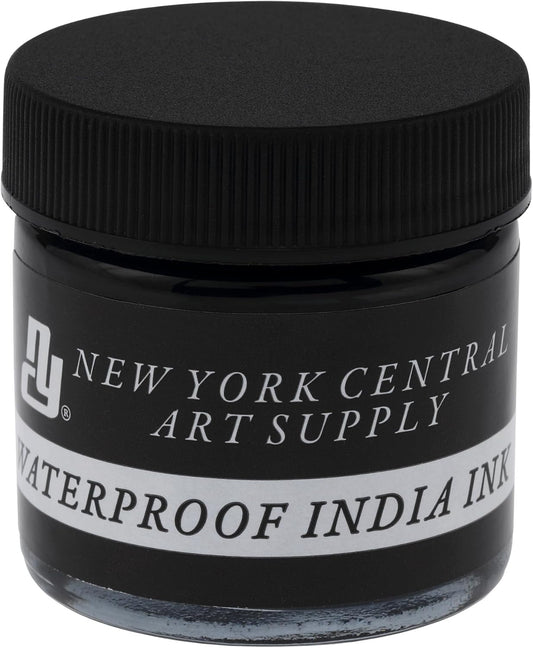 New York Central® India Ink 1oz Bottle - Make an Impact with Matte Black India Ink, Perfect for Artists, Calligraphy, Illustrations, & More