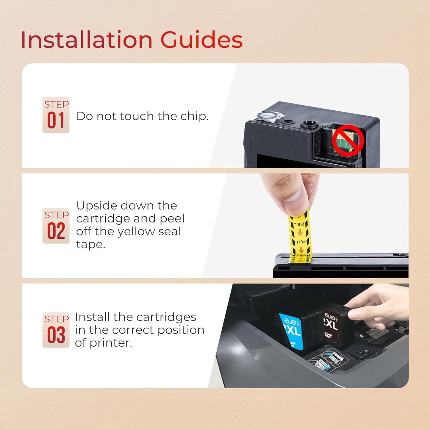 ejet 952XL Ink Cartridges Combo Pack High Page Yield (4-Pack) Compatible for HP 952XL Ink Cartridges Combo Pack | Works Officejet Pro 8702 8710 8720 8210 7740 7720，Black Cyan Magenta Yellow | N9K28AN