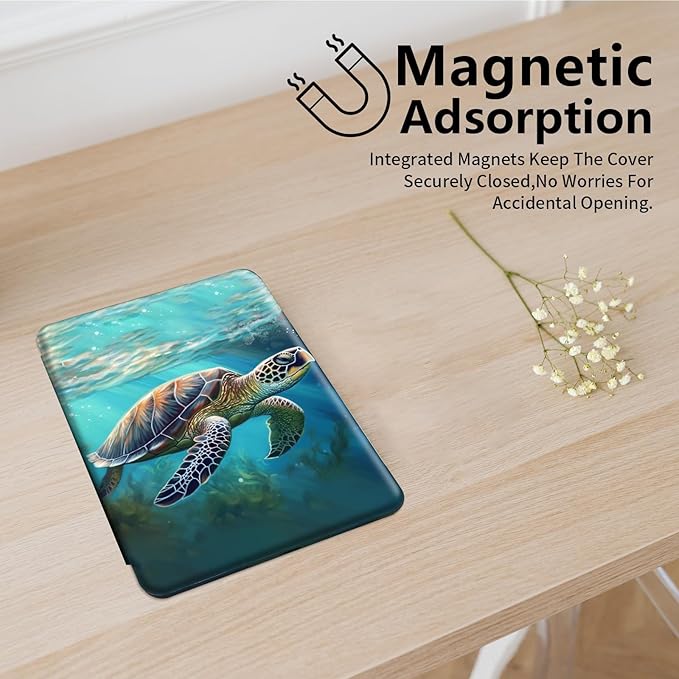 for Amazon Kindle Fire Max 11 Case (13th Generation, 2023 Release) 11",Mxfdegf 360 Degree Swiveling Stand Protective Cover with Auto Sleep/Wake,for All-New Fire 11 Max Tablet,Sea Turtle