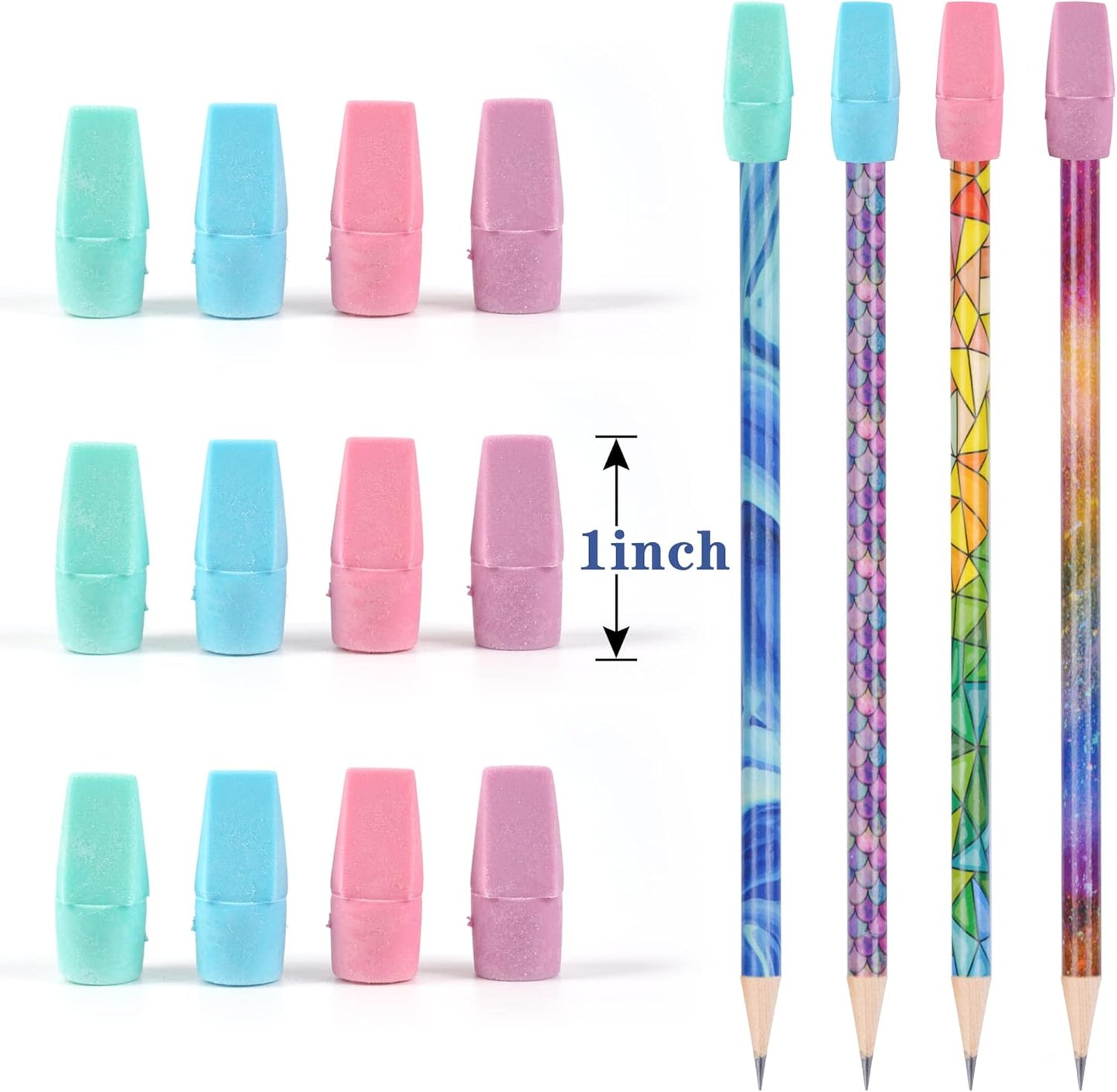 500 Pack Pencil Eraser Caps Pastel Colors Latex Free Pencil Pencil Eraser Toppers Arrowhead Caps Erasers for School Supplies,Light Color