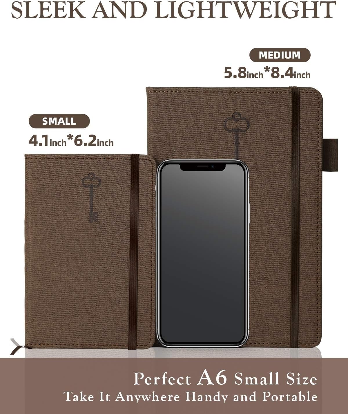 Password Keeper Book with Colorful Alphabetical Tabs, Hardcover Password Log-book for Internet Password and Website Address, 5.8"×8.4" Password Notebook for Home Office (Chocolate, Medium (5.8 x 8.4 Inch))