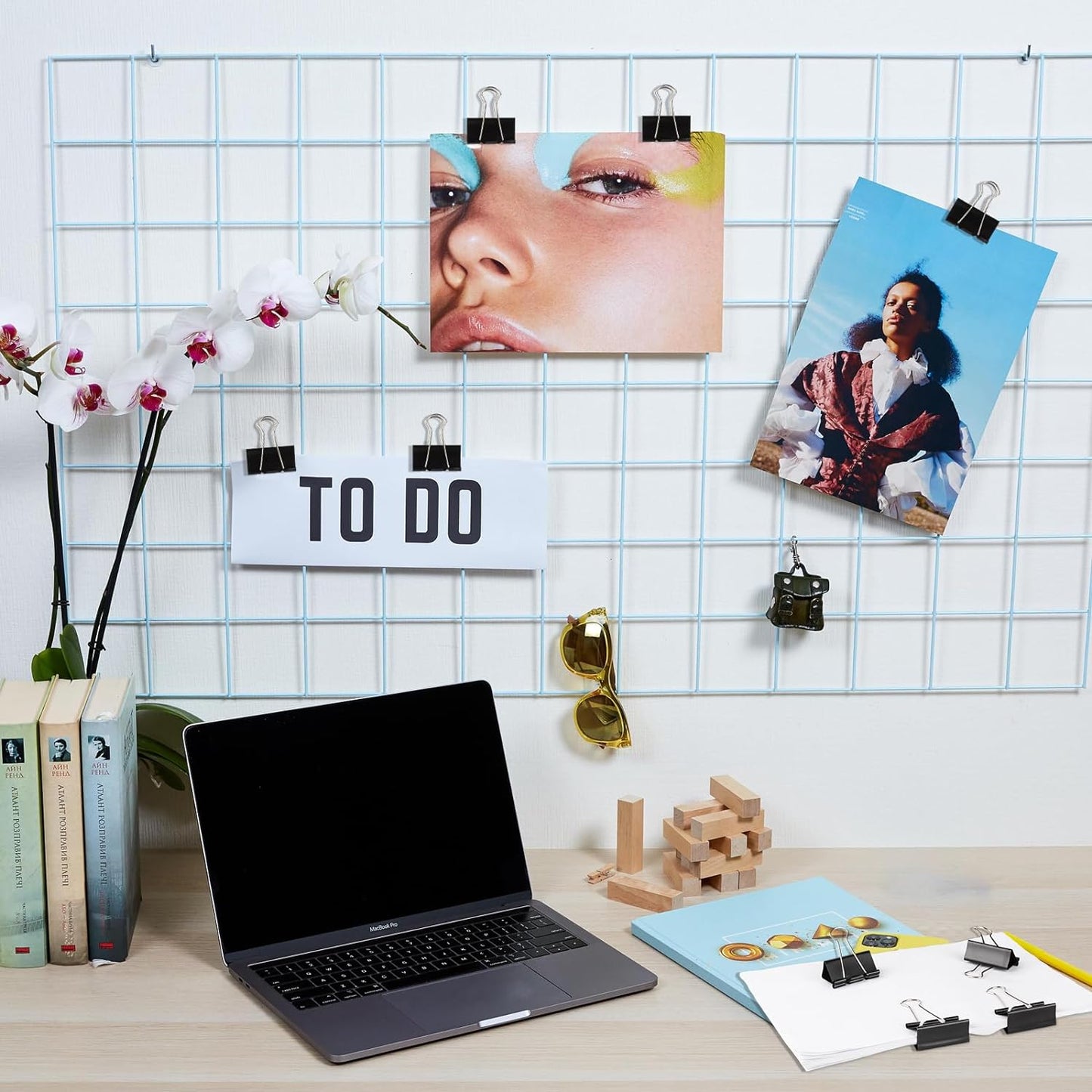 Ufmarine Medium Binder Clips 1.25 Inch Length, (120 Pcs) Black Medium Paper Clips for Office