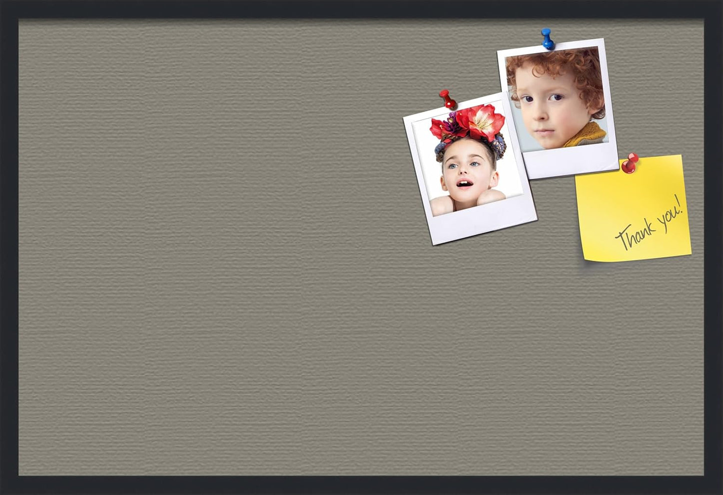 PinPix 36x24 Inch Cork Bulletin Board. This Decorative Framed Pin Board Comes with Pewter Design and a Satin Black Frame. Ideal for Home Office Decor or Message Board (PinPix-1812)