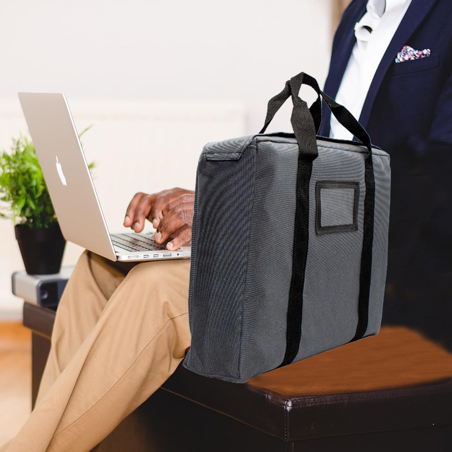 Fire Resistant and Water Repellent Briefcase Document Bag, 18 x 14 x 4 Inch