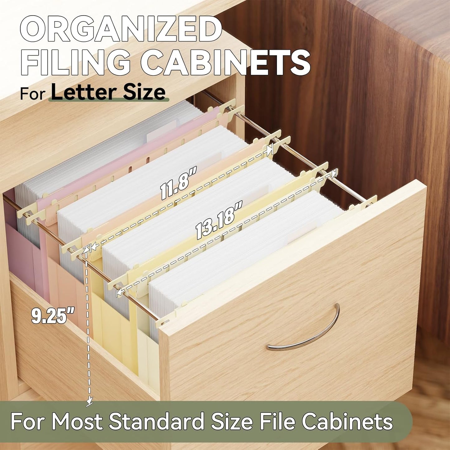 Plastic Expandable Hanging File Folder Letter Size,Heavy Duty 2“Expansion Extra Wide Hanging Folders with Tabs,Accordian Pocket,No Assembly,Filing Cabinet Folder for Office/Home,12 Pack,Morandi