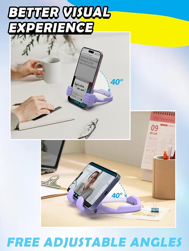 Cell Phone Stand Thumbs Up Lazy Phone Stand - 2 Pack Phone Holder 2025 College Graduation Gifts for Her Him Cellphone iPhone Stand for Desk Birthday Gifts for Teens Girls Boys Adults Women Men Wife