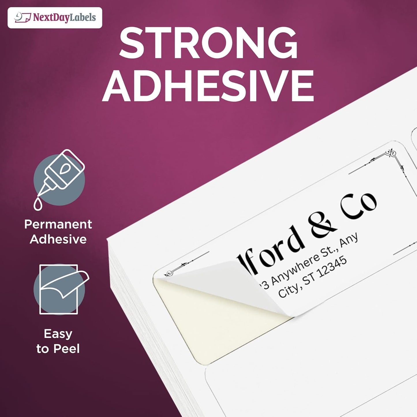 NextDayLabels - 2.5/8" x 1" Rectangular Sticker Labels for Printer - White Laser/Inkjet Printer Labels Return Address Labels Shipping Label Stickers (500 Sheets, 30 Per Sheet, 15000 Labels)