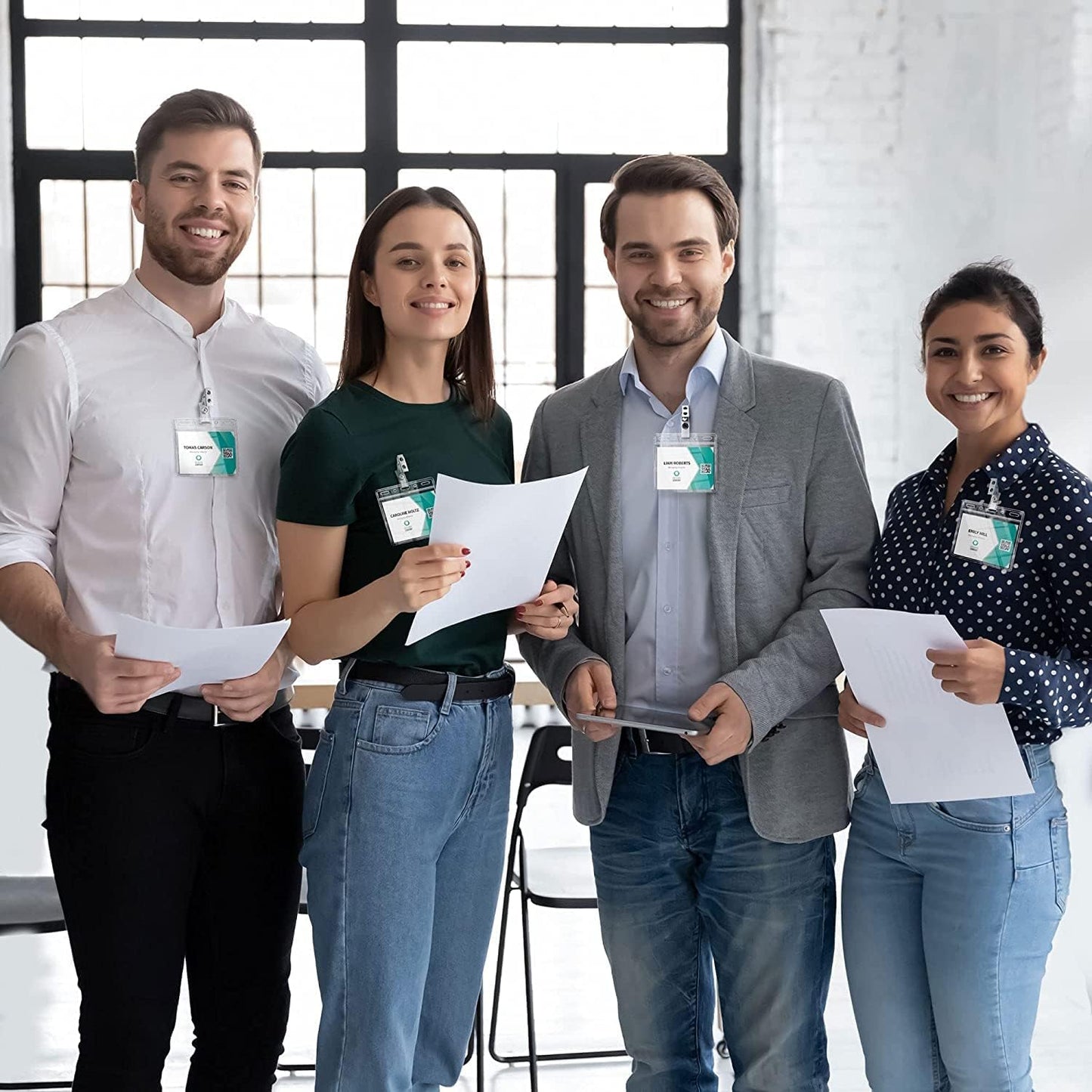 EcoEarth Horizontal Card Protector with Soft Edge (Large 4x3, 1000 Pack) Clear Plastic Pouch for ID Name Badge Holders, Conference Nametag Sleeves, No Zipper for Quick & Easy Loading of Card Inserts