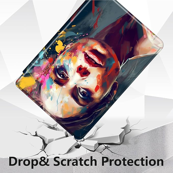 for All-New Amazon Kindle Fire 7 Tablet Case(12th, 2022 Release),Fire 7 Tablet Case,360 Degree Rotating Stand Smart Protective Case, for Fire 7 2022 Tablet (7” Display),Art Colorful Paint