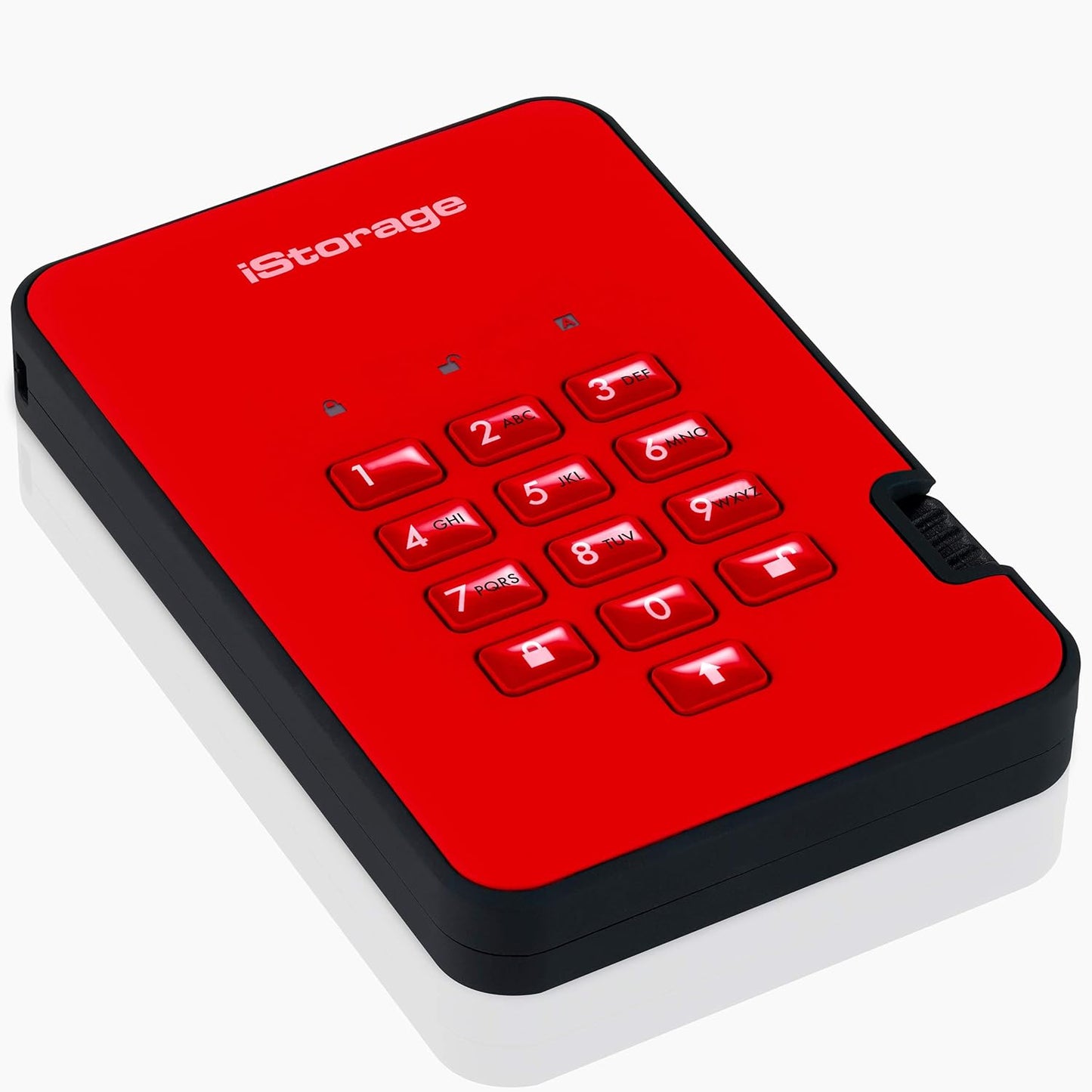iStorage diskAshur2 HDD 3TB Red | Secure portable hard drive | Password protected | Dust & water resistant | Hardware Encryption