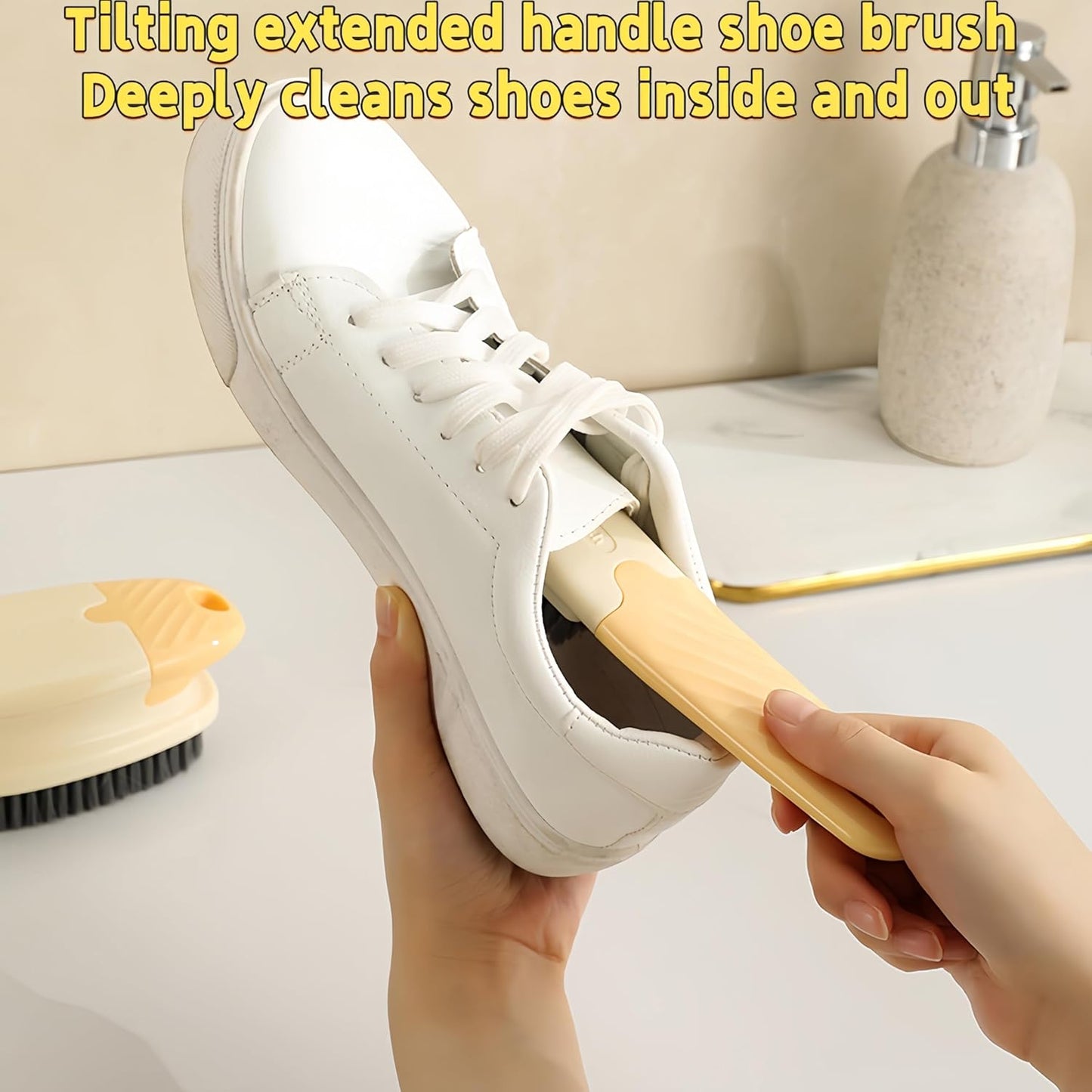 Cleaning Brush Household Small Laundry Brush for Soft Bristle Scrub Clothes Shoe Underwear Fabric Hand Cleaning Brush (B-Gray)