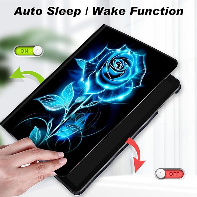 for Amazon Kindle Fire 7 case 2019/2017 Release 9th/7th Generation,Slim Lightweight Smart Shell Stand Cover with Auto Wake/Sleep for Amazon fire 7 Tablet 9th/7th Generation,Glitter Roses Flower