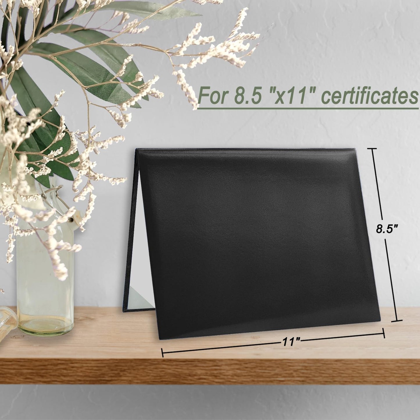 Certificate Holders 8.5"x11" Graduation Diploma Cover Document Leather Folders,Black-100 Pack