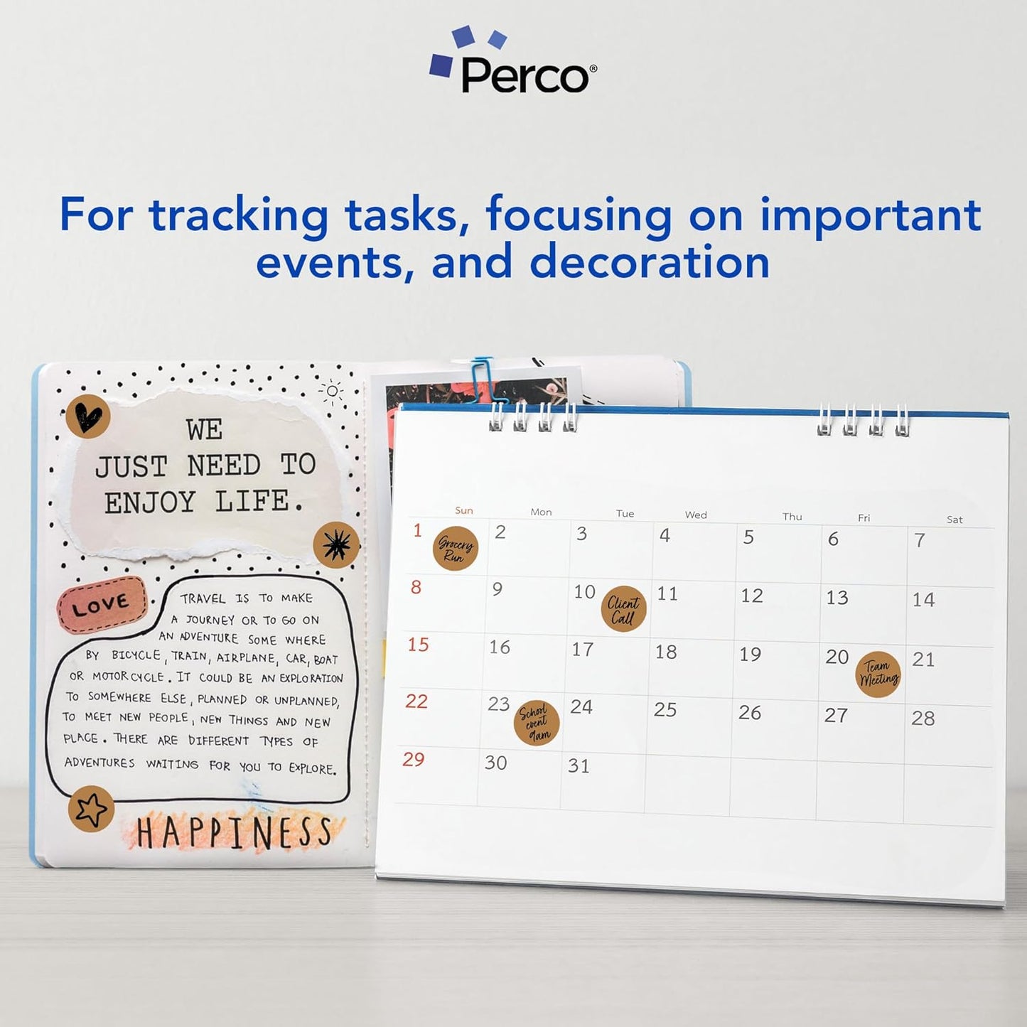 Perco Kraft Brown 1-Inch Round Circle Dot Sticker Labels with Strong and Permanent Adhesive - 1,000 Labels per Roll - Natural, Cardboard-Like Surface - Made in USA