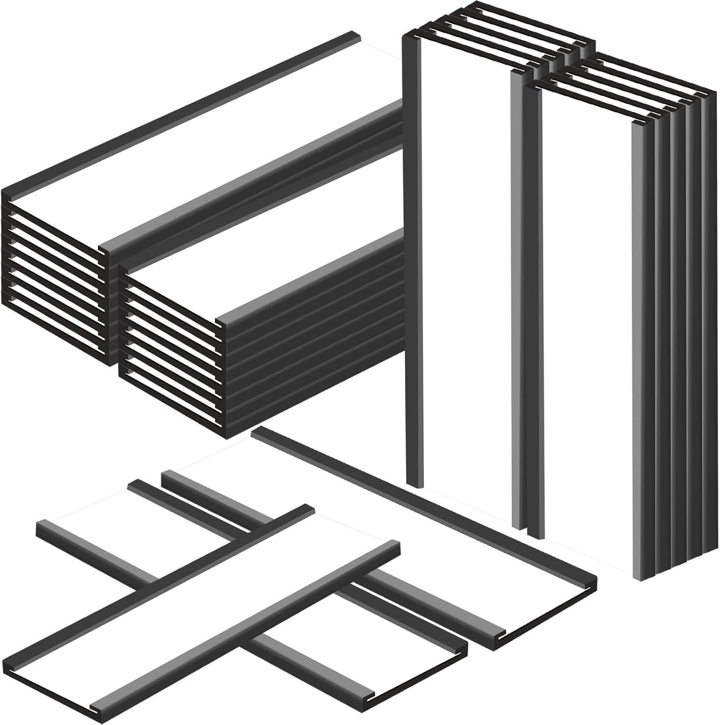 30 Pcs 6" x 2" Magnetic C Channel Label Holders with 60 Replacement White Paper and 30 Clear Plastic Films, Magnetic Cards Name Tags for Rack Shelf Warehouse Labels Accessories
