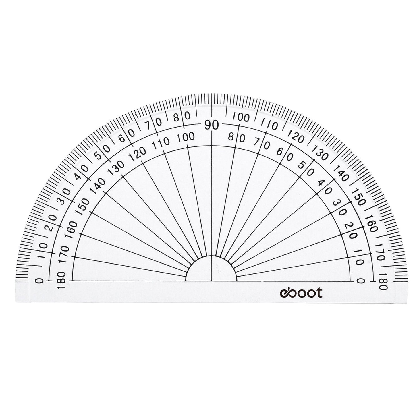 eBoot 28 Pack Clear 180 Degree Plastic Protractors for Angle Measurement, 10 cm