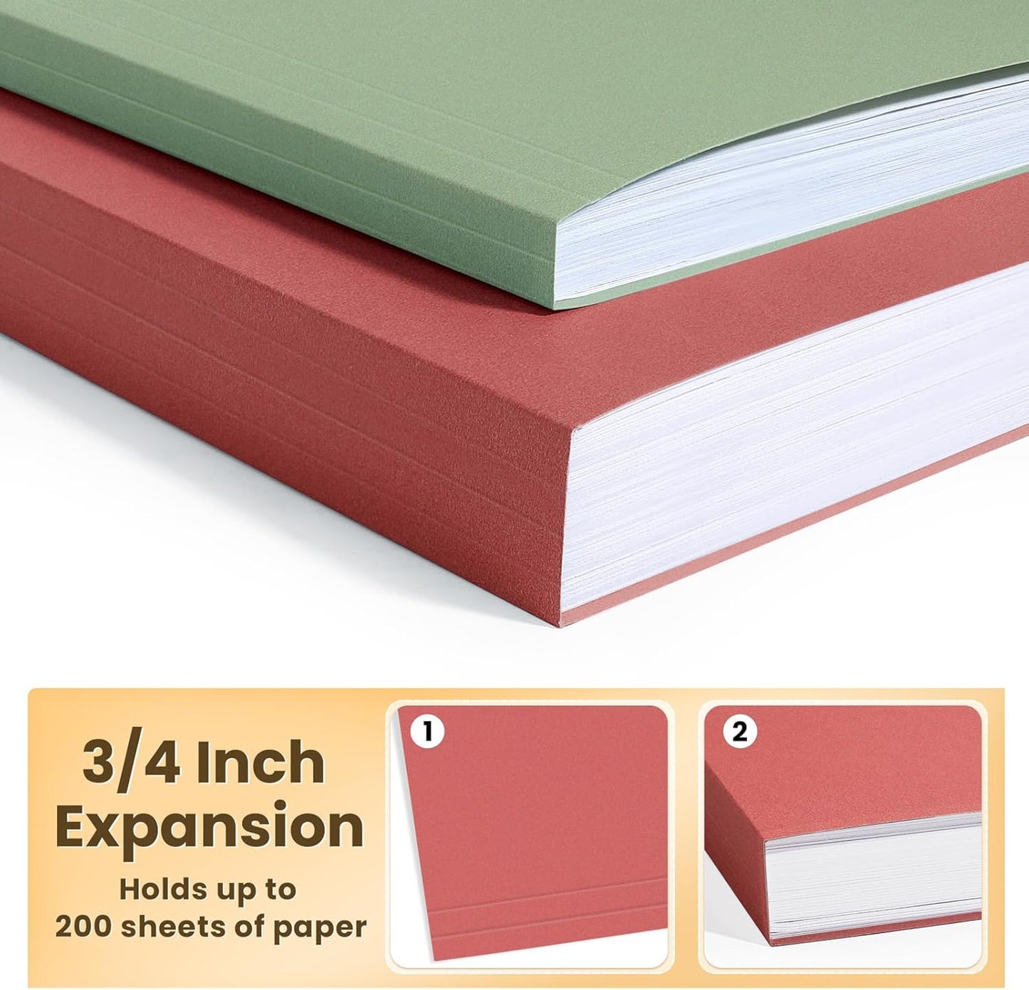 SUNEE Hanging File Folders Retro Colors, 25 Pack Letter Size File Folders with 1/5-cut Tabs, Stay Organized for Your Home and Office Bulk File and Documents