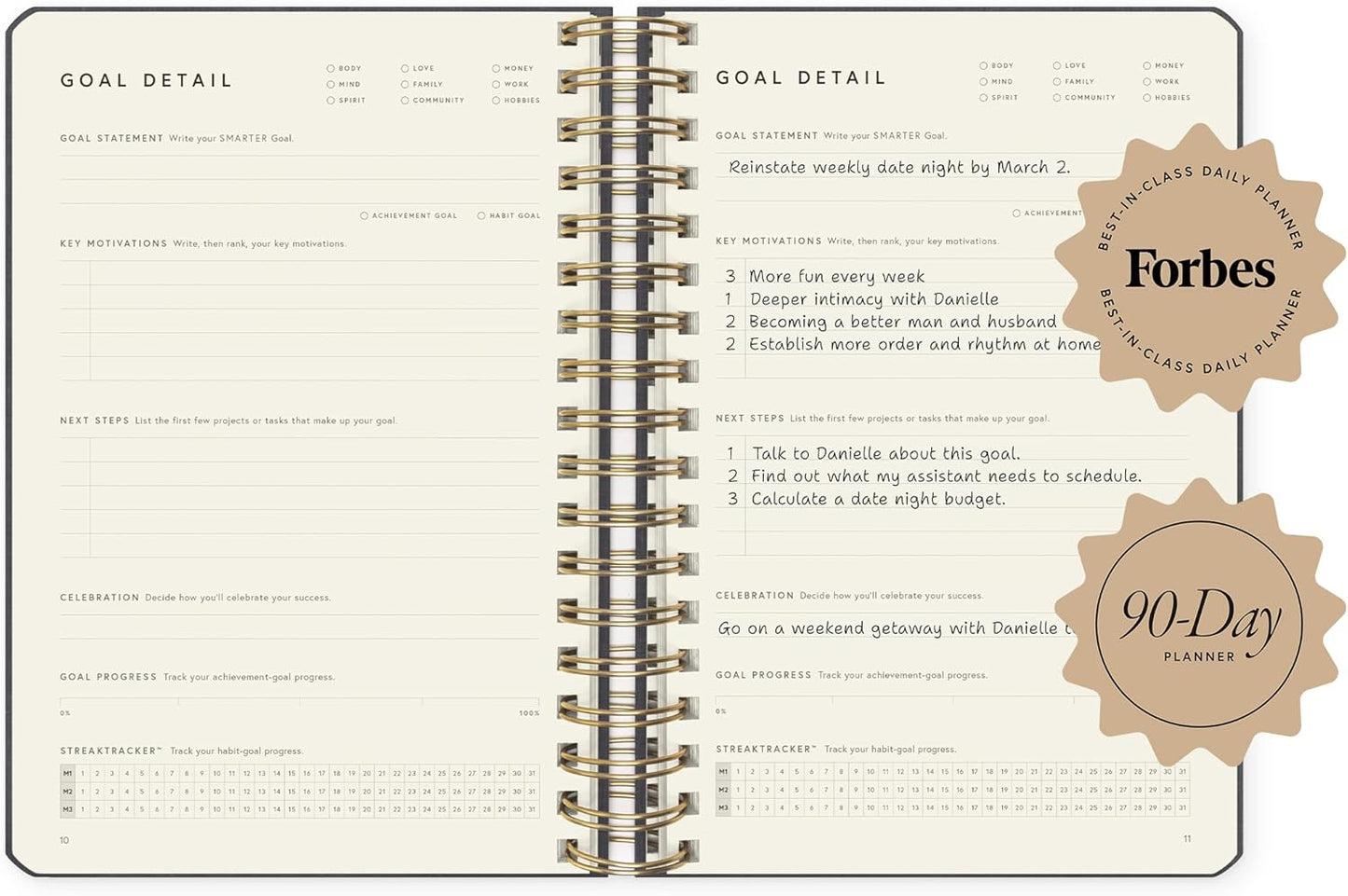 Full Focus Leather Coil Planner by Michael Hyatt - The #1 Daily Planner to Set Annual Goals, Increase Focus, Eliminate Overwhelm, and Achieve Your Biggest Goals - Hardcover (Oatmeal)