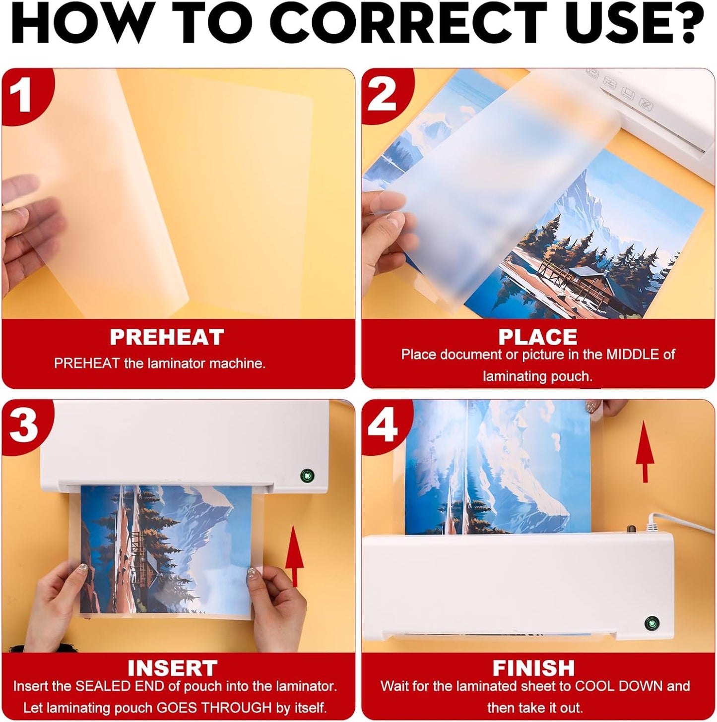 CAREGY 500 Pack Laminating Sheets,Holds 8.5 x 11 Inch Sheets,Thermal Laminating Pouches, 3 Mil, 9 x 11.5 Inches Lamination Sheet Paper for Laminator, Round Corner Letter Size