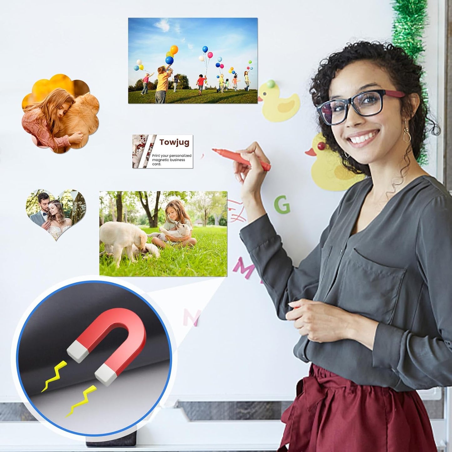 Printable Magnetic Sheets 8.5x11 Inches for Inkjet Printers, 8 Sheets Glossy Print Paper Non-Adhesive Backing, 12mil Thickness DIY Flexible Magnet Photos