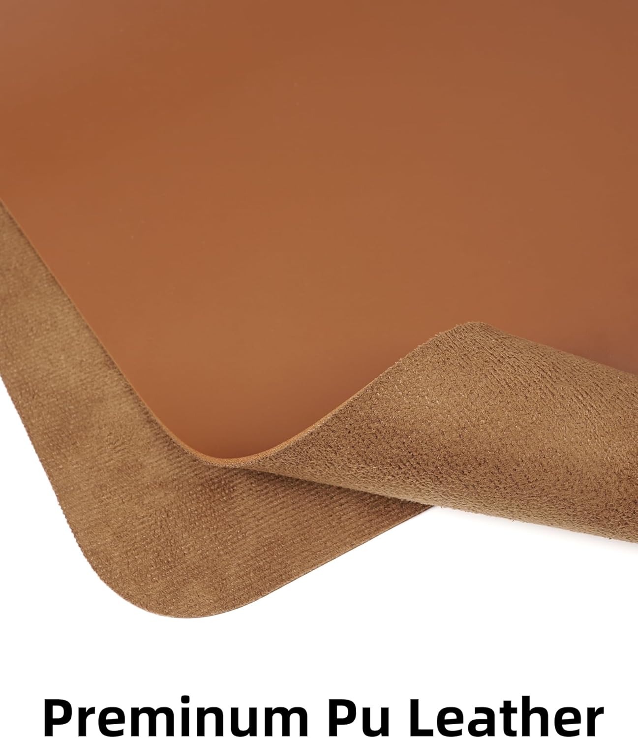 AFIING Leather Desk Pad Protector,Mouse Pad,Office Desk Mat, Non-Slip PU Leather Desk Blotter,Large desk mat,Waterproof Keyboard mat for Office/Home/Decor (Light Brown,48"" x 17"")