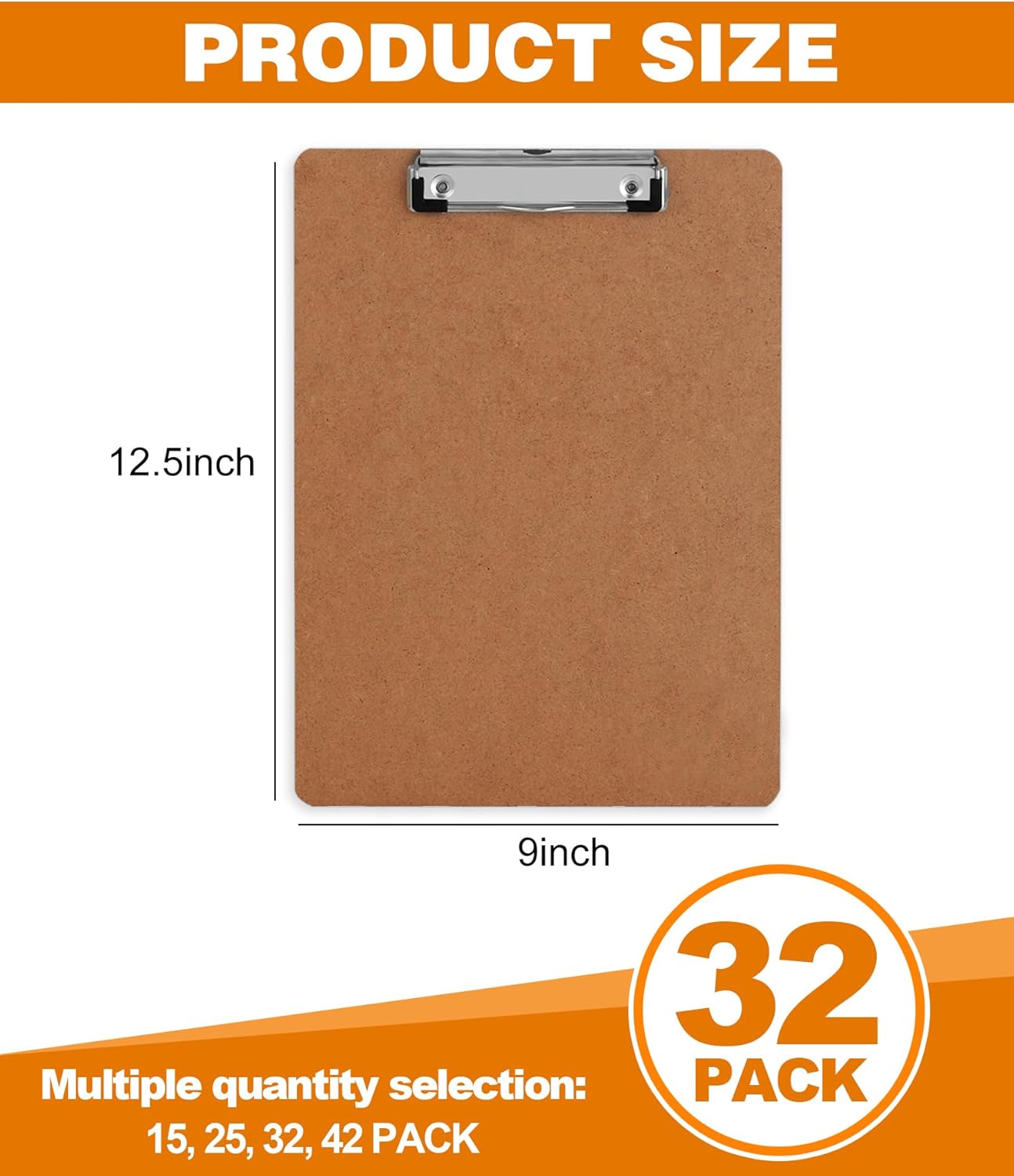 Clipboards, HERKKA 32 Pack Hardboard Office Clipboards Low Profile Clip Standard A4 Letter Size, ECO Friendly