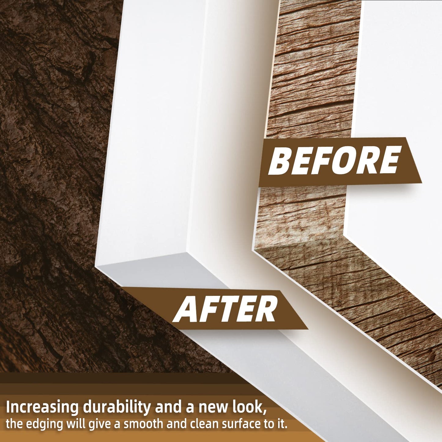 GSCIT Club White Melamine Edge Banding, 1/2 inch x 50ft Edge Banding with Hot Melt Adhesive Pre-glued Cabinet Edge Banding Flexible White Veneer Edging for Plywood