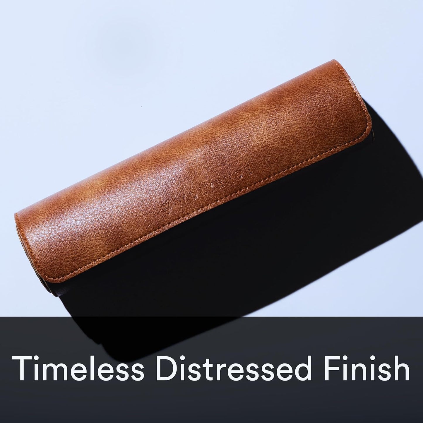 Premium Distressed Faux Vegan Leather Desk Mat | Multifunctional Desk Pad for Home Office | (Brown/Tan, 15.75" x 36")