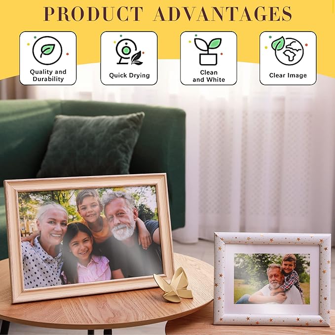 Fainne 400 Sheets Photo Paper 8.5 x 11 in Glossy Double Sided 54lbs 9.5mil 200gsm Photo Paper Glossy Card Stock for Inkjet Printing Printer Making Pictures Calendar Greeting Card Printing