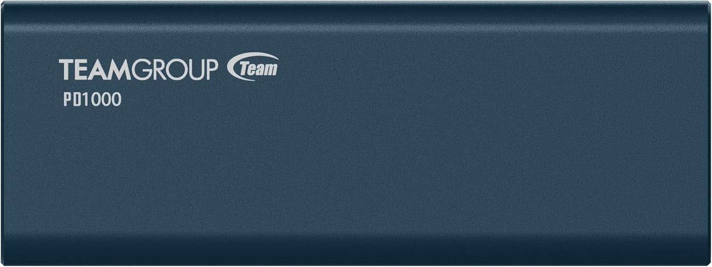 TEAMGROUP PD1000 1TB Aluminum Portable External Solid State Drive SSD, Read up to 1000MB/s, USB-C, USB A 3.2 Gen 2, Waterproof, Dustproof (IP68), Shockproof, Pressure Resistant T8FED6001T0C108