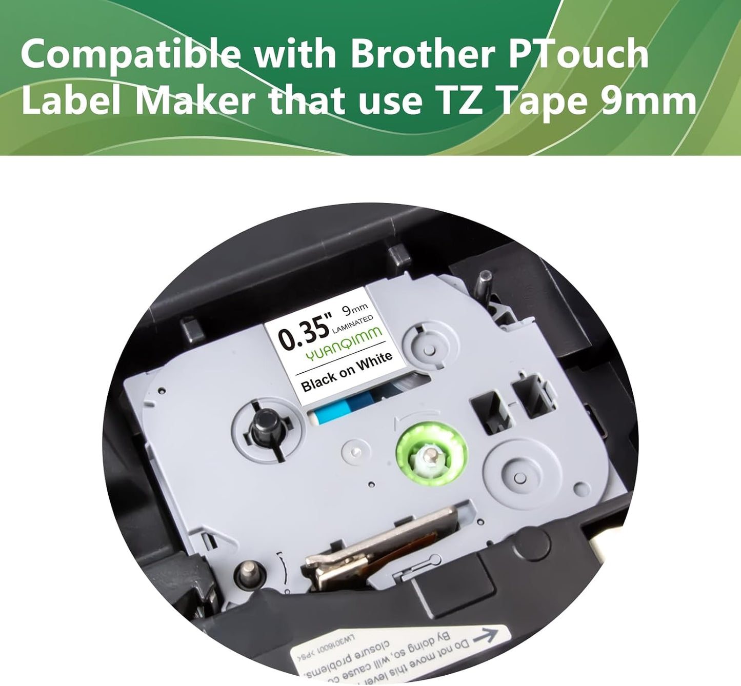 TZe-221 9mm Laminated White TZ Tape Compatible with Brother TZe221 TZ221 TZ-221 Replacement for Brother PTouch 9mm 0.35 Label Tape for PTH100 H110 D400AD D210 1290 Printers, 3-Pack