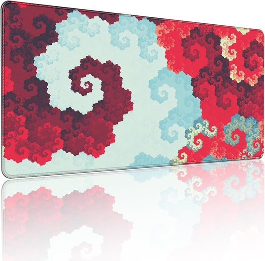 35.4 x 15.7 inches, Large Desktop Mouse pad, Keyboard and Mouse Pads for Work and Home Computers, and Large Laptop Mouse mat，Red and Blue Pixels