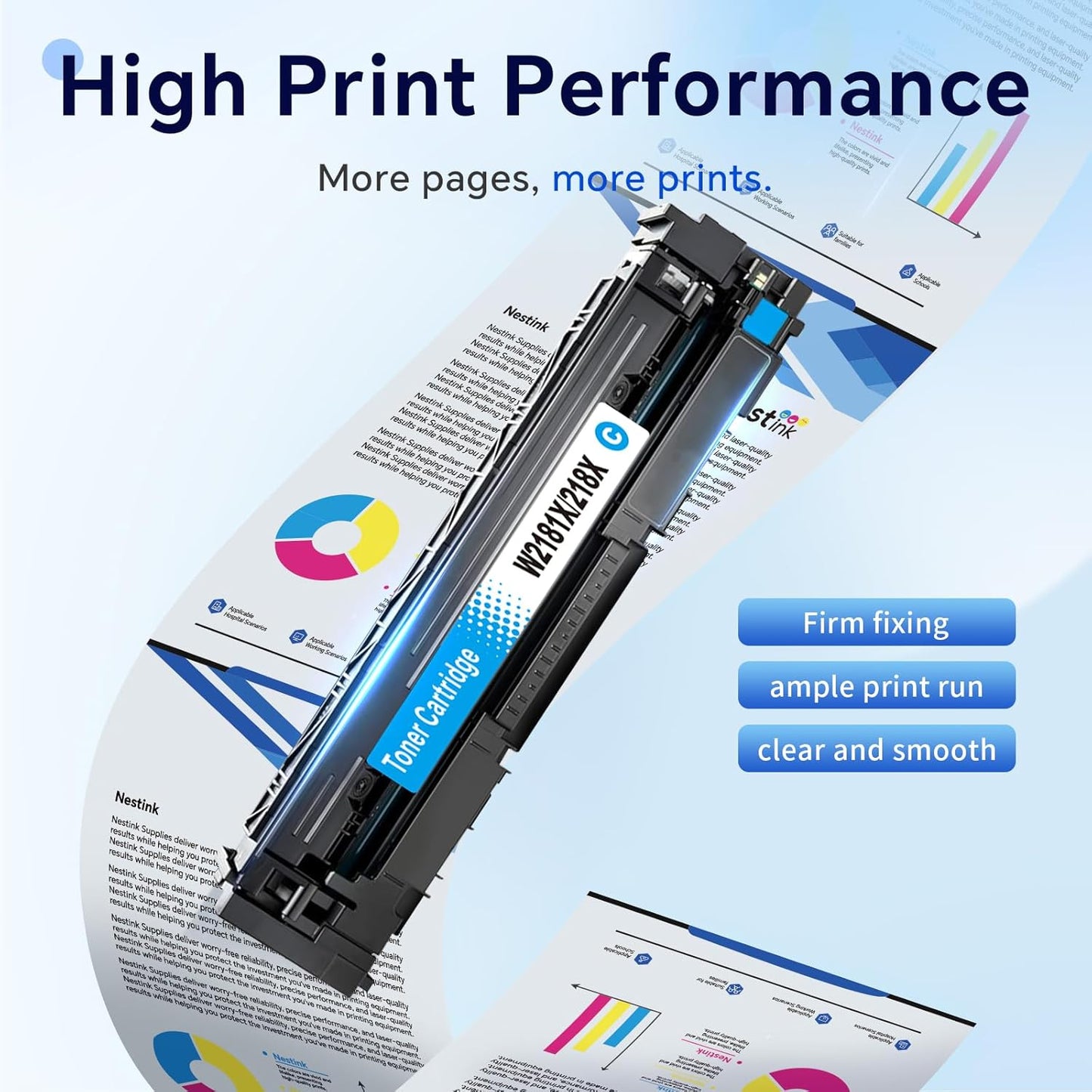 218X High Yield Toner Cartridge (with Chip) Replacement for HP 218X/218A to Compatible with HP Color Laser Jet Pro 3201dw MFP 3301cdw MFP 3301fdw MFP 3301sdw W2180 W2181 W2182 W2183 (4 BK/Y/C/M)
