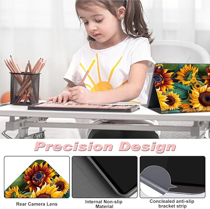 for Amazon Kindle Fire Max 11 Case (13th Generation, 2023 Release) 11",Slim Lightweight Smart Shell Stand Cover with Auto Wake/Sleep for All-New Fire 11 Max Tablet,Beautiful Sunflower