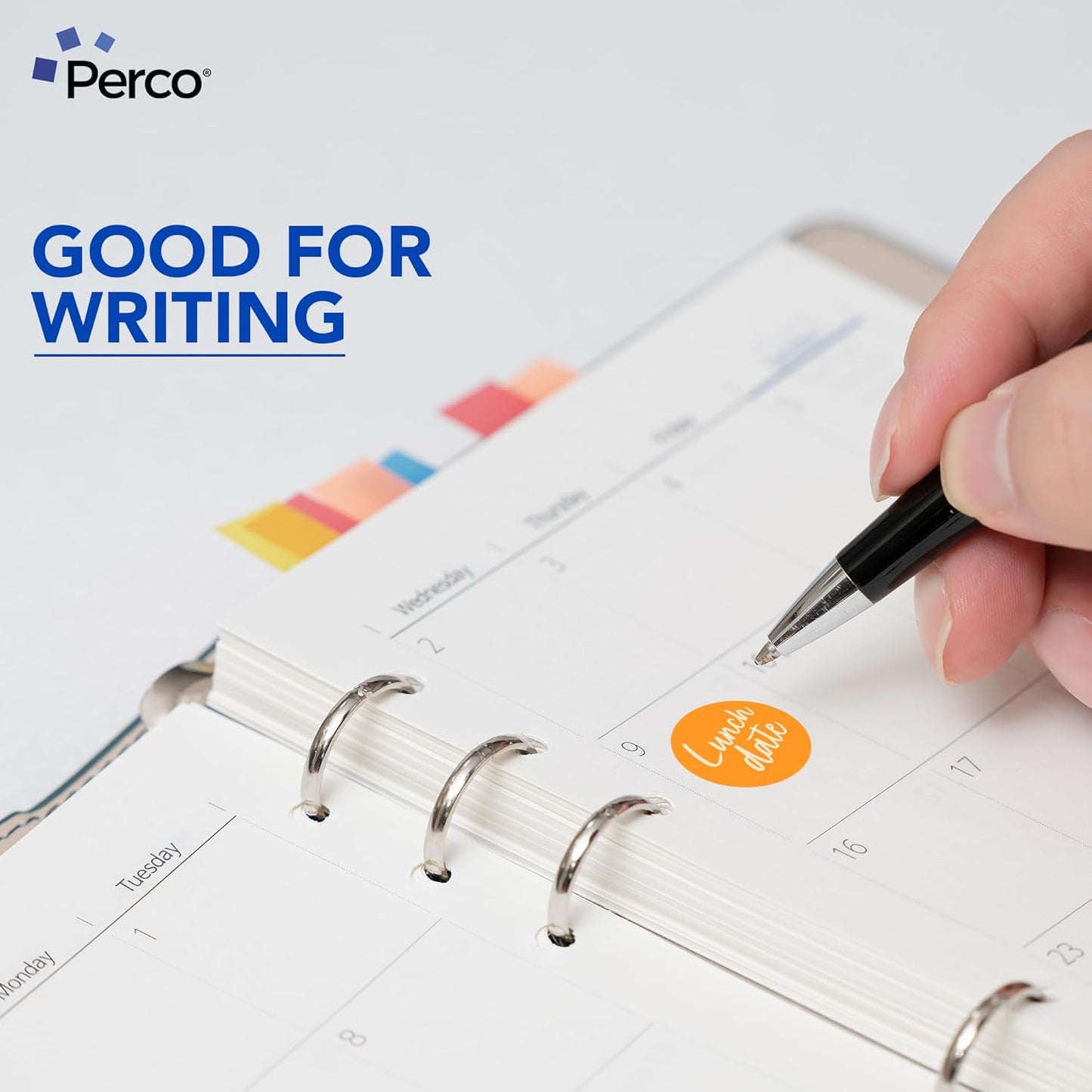 Perco Fluorescent Orange 1-Inch Round Circle Dot Sticker Labels - Multi-Roll Pack (3 Rolls, 1,000 Labels Each) - Permanent Adhesive, Vibrant Colors, Strong Hold - Perforated for Easy Use - Made in USA