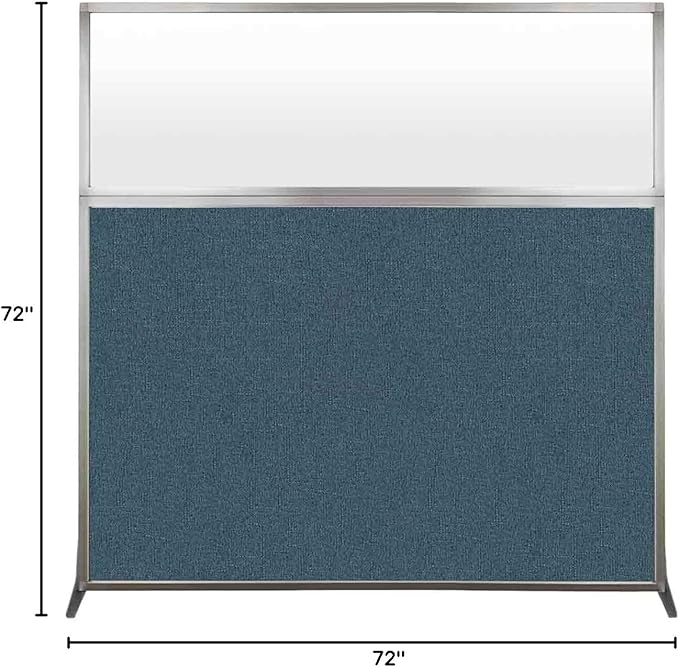 Versare Hush Screen Portable Room Divider | Workstation Wall Divider | Freestanding Privacy Hush Panels | Frosted Windows | Fabric Office Divider Screen | Great for Room Separation
