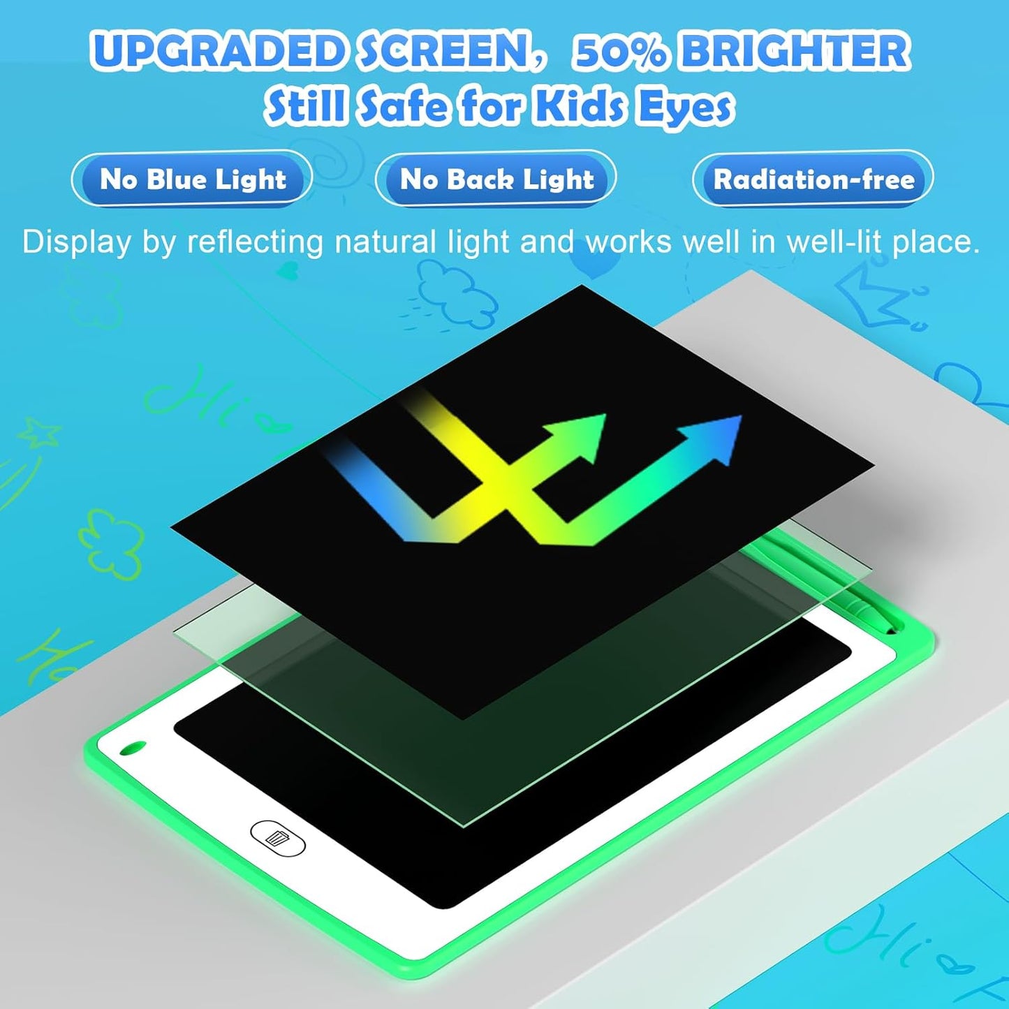 Party Favor LCD Writing Tablet for Kids, 8.5 Inch Colorful Doodle Board Drawing Tablet, Educational Learning Toys Birthday Gifts for Kids Age 3 4 5 6 7 8 (16 Pack)