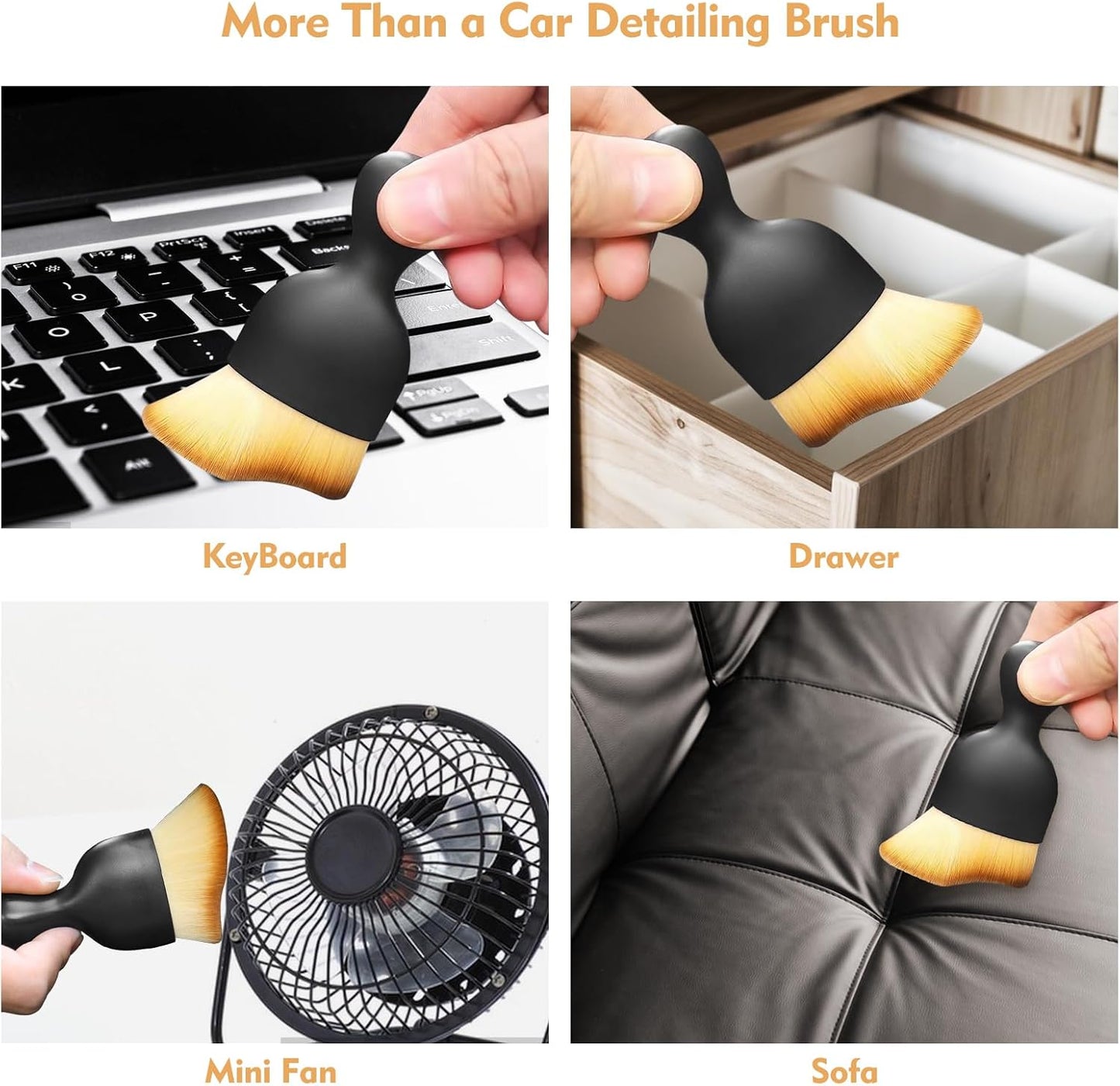 Car Interior Cleaning Brush Car Duster Interior with Ultra Soft Bristles Auto Detailing Brushes Dusting Car Accessories for Dashboard, AC Vents, Leather, Scratch-Free (1Pack)