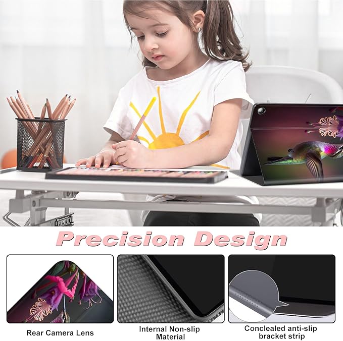 for Amazon Kindle Fire Max 11 Case (13th Generation, 2023 Release) 11",Slim Lightweight Smart Shell Stand Cover with Auto Wake/Sleep for All-New Fire 11 Max Tablet,Hummingbird Pink Cherry