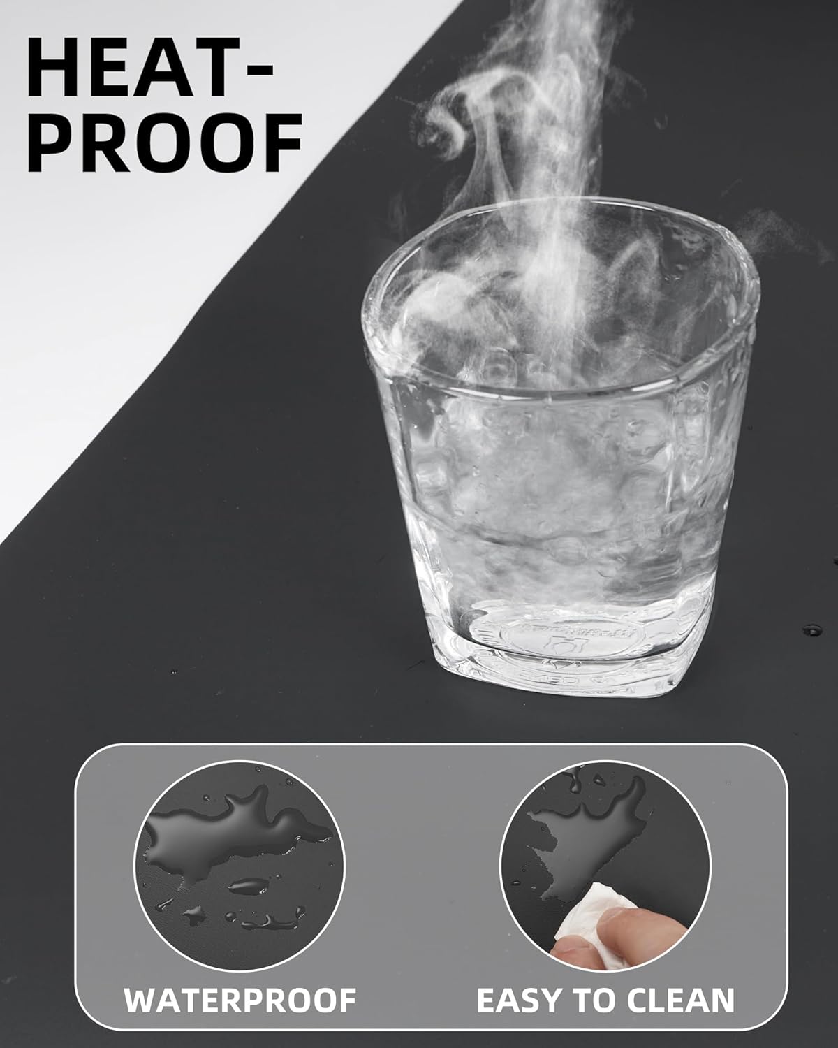 Large Desk Mat,55" x 17"Leather Desk Pad Protector,Large Mouse Pad,Non-Slip PU Leather Desk Blotter, Laptop Desk Pad,Waterproof Desk Writing Pad for Office/Home/Decor (Black)