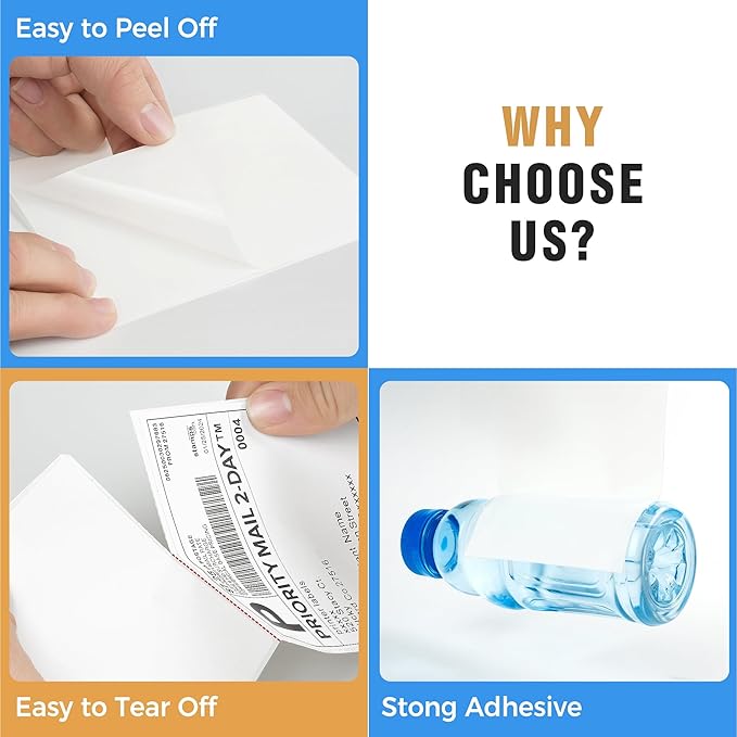 Fanfold 4" x 6" Direct Thermal Labels 4000 Thermal Printer Paper 8 Stacks Shipping Labels