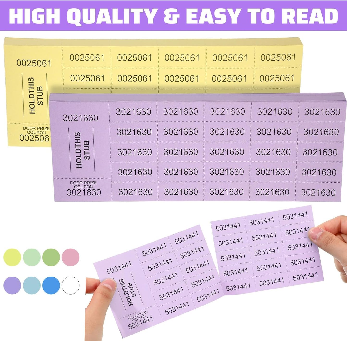 Kosiz 504 Sheets 25 Bid Raffle Ticket with Different Numbers Per Sheet Chinese Auction Tickets for Events Church Basket Auction Silent (Multicolor)