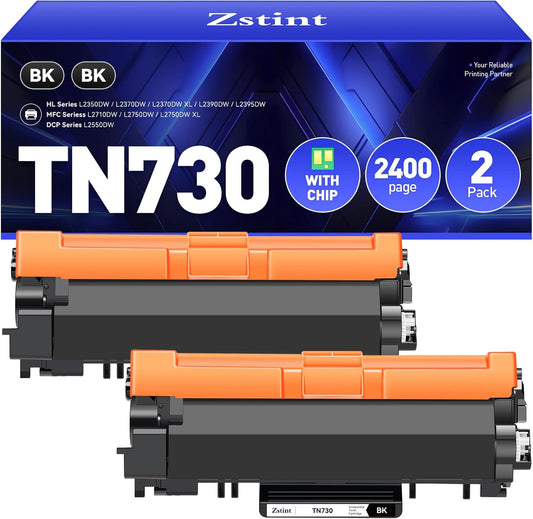 TN730 Toner Cartridge Replacement for Brother TN730 TN760 TN-730 TN-760 High Yield Black Cartridge MFC-L2710DW MFC-L2750DW HL-L2350DW HL-L2370DW HL-L2395DW HL-L2390DW DCP-L2550DW MFC-L2690DW Printers
