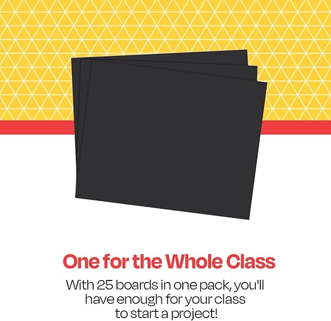 School Smart Railroad Poster Board Paper, 22 x 28 Inches, 6-Ply, Black, Pack of 25